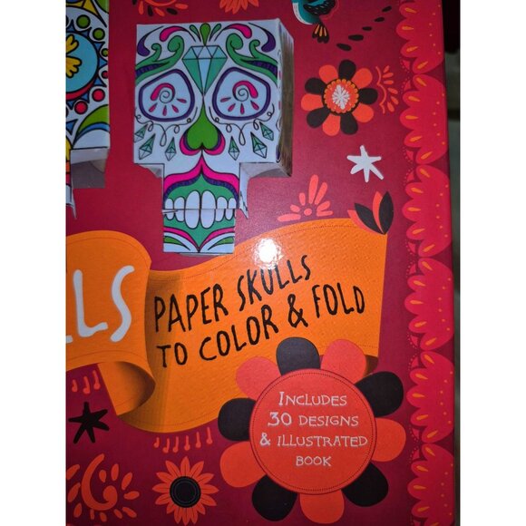 Sugar Skulls Paper Skulls Color Fold Kit W30 Designs Illustrated Book NEW - Picture 2 of 5